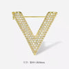 Japanese And Korean V-Shaped Brooch Letter Zircon Brooch For Women Elegant Brooch Metal Badge Jewelry Pin - Image 5