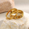 MamacitaSlay 316L Stainless Steel Zircon Star Ring Gold Plated Jewelry Women's Classic Ring Gift - Image 2