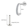 Titanium C-Shaped Hoop Earring with CZ 16G Dainty Half Circle Open Hoop Helix Earlobe Piercing Jewelry - Image 10