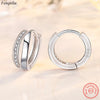 Silver Crystal Cute Hoop Earrings For Women Jewelry - Image 1