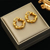 316L Stainless Steel Gold Color Twist Hoop Earrings For Women Holiday Gift Ear Buckle Jewelry - Image 10