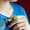 Stone Elephant Pendant Necklace on Gold-Tone Chain - Image 6