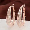 Gold Color Crystal Stone Hoop Earrings Twisted Metal Shape Silver Plating Women Earrings Party Jewelry Birthday Gift - Image 4