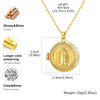 Round Zircon Virgin Mary Locked Pendant Necklace for Women, No Photo, Adjustable Link Jewelry - Image 2
