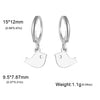 Stainless Steel Gold Color Pendant Hoop Earrings Heart Hexagon Snake Cross Butterfly Flower Bird Jewelry Gift - Image 7