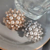 Snowflake Pearl Crystal Brooch Large Snowflake Flower Brooch Pins Women's Jewelry - Image 2