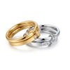 5MM Single Ring Diamond Set Double Ring for Women Stainless Steel Jewelry Travel Wedding Gifts - Image 6