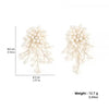 Vintage Imitation Pearls Flower Earrings for Women Handmade Beading Tassels Long Earring Bridal Wedding Party Jewelry - Image 6