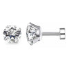 Stainless Steel Crystal Flat Back Stud Earrings 4 Prong Setting 2mm to 10mm 1 Pair - Image 7