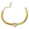 Love Heart Zircon Necklace Bracelet Dubai Cuban Chain Jewelry Set For Women Stainless Steel Gold Color Plated - Image 10