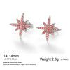 Shinny Clear Zircon North Star Stud Earring Stainless Steel Gold Color Women's Earrings Jewelry Gift - Image 8