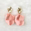Gold Color Metal Leaf Acrylic Petal Flower Drop Earrings For Women Rose Pink Blue Orange Green Colors - Image 12