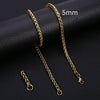 Hiyee Thickness 3/4/5/6/7/8mm Gold Color Wheat Braided Stainless Steel Necklace Link Classic Curb Chain for Men Women Jewelry - Image 9