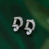 Japanese and Korean Women's Earrings. D Letter Inlaid with Zircon, Women's Earrings on the Internet - Image 2