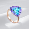 Big Triangle Colorful Zircon Ring for Women Rose Gold Color Wedding Accessories Daily Jewelry - Image 4