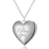 Silver Color Love Heart Photo Frame Pendant Necklace For Women I Love You Flower Pattern Heart Openable Locket Necklace Jewelry - Image 16