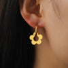 Stainless Steel Gold Color Drop Earrings Women Round Heart Flower Sun Totem Pendant Hoop Earrings Jewelry Gift - Image 5