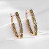 Oval Multicolor Stone Long Drop Earrings For Women Rose Gold Color Full Zircon Setting Jewelry Gifts - Image 8
