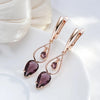 Shiny Lilac Long Drop Earrings for Women Rose Gold Color Whih Purple Zircon Bride Wedding Jewelry - Image 7