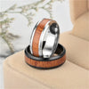 Stainless Steel Wood Grain Inlaid Rings For Men Retro Domineering 8mm Knuckle Jewelry Ring Boyfriend Party Gifts - Image 3