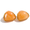 Resin Acrylic Triangle Y2K Earrings Golden Stainless Steel Charm Jewelry Amber Orange White Pink - Image 7