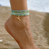 6pcs Set Summer Beach Acrylic Round Ball Beaded Starfish Anklet for Women Retro Multilayer Foot Jewelry Holiday Accessory - Image 8
