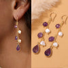 Stone Long Earring Water Drop Pendent Amethysts Agates Lapis Lazuli Pearl Dangle Earrings for Women Girl Jewelry - Image 1