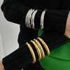 Twist-Texture Bangle Bracelet Set in Gold-Tone and Silver-Tone Styles - Image 1