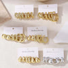 Gold Color Twisted C Shape Tear Drop Earrings Set for Women Metal Geometric Circle Earrings Jewelry - Image 3