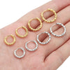 6pcs 8/10/12/14mm Stainless Steel Round Embossing Ear Rings Hoop Earrings for Women Female Girls Korea Jewelry Supplies - Image 6