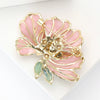 Pearl Accent Peony Flower Brooch with Rhinestone Details - Image 10