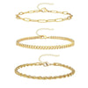 3Pcs Stainless Steel Beach Anklet Set For Women Snake Twisted Rope Chain On Foot Jewelry Girls Summer Ankle Bracelet - Image 4
