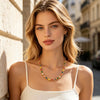 Multicolor Round Zircon Necklace Bracelet Pvd Plated Stainless Steel Party Shiny Chic Jewelry - Image 4
