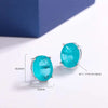 Silver 10mm Round Paraiba Tourmaline Gemstone Stud Earrings for Women Party Anniversary Jewelry Gift - Image 7