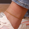Stainless Steel Gold Plated Jewelry Wheat Texture Rope Chain Anklets Bracelets Foot Leg Jewelry For Women Ladies - Image 4