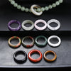 1 Pc Stone Jade Rings Crystal Agate Obsidian Fengshui Lucky Promise Wedding Band Thumb Ring Party Accessory Gifts - Image 4