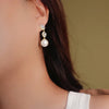 Silver Pearl Dangle Earrings for Women Gold Color Temperament Elegant Female Earrings Jewelry - Image 3