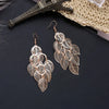 Silver Plating Long Earrings For Women 9 Hollow Thin Leaves Distributed In 5 Layers Gold Color Dangle Earrings Wedding Jewelry - Image 4