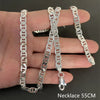 Silver Necklace 6MM Side Z-Shaped Necklace, Bracelet Men's And Women's Jewelry Gift 45-60CM - Image 9