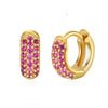 Stainless Steel Hoop Earrings with Multicolor Zircon Details - Image 25