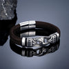 Handmade Leather Weaved Men's Bracelets Stainless Stee Infinity Viking Charm Cuff Bangle Wristband Vintage Jewelry Gift for Dad - Image 4