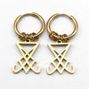Lucifer and Satan Hoop Dangle Earrings Women Men Stainless Steel Sigil Of Lucifer Satan Gothic Occult Earring Jewelry E1714S08 - Image 2