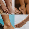 Gold Anklets Bracelets for Women Gold Plated Stainless Steel Dainty Layered Anklets Bracelets Set Jewelry Gift - Image 4