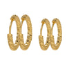 6pcs Stainless Steel Round Embossing Ear Rings Pvd Gold Plated Korean Earrings Hoops Earring for Women Female Girls Metal - Image 1