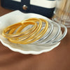 Stainless Steel Retro Elasticity Thick Metal Polish Bracelet Gold Plated Unisex Jewelry Men Women - Image 4