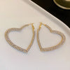 Shiny Full Crystal Rhinestones Heart Hoop Earrings for Women Personality Banquet Earring Delicate Anniversary Jewelry Gift N - Image 7