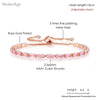 Pink Crystal Tennis Bracelets for Women Female Romantic Shiny Zirconia Adjustable Folding Buckle Chain on Hand Jewelry - Image 7