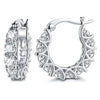 Spiked Cubic Zirconia Hoop Earrings in Stainless Steel - Image 7