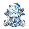 Christmas Enamel Brooch Vintage Blue White Porcelain Style Santa Snowman Cat Reindeer Lapel Pin Xmas Festive Badge CoatSweater - Image 10