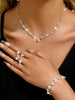 4-Piece Women's Flower Necklace with Earrings and Bracelet Set, Wedding Party Accessories - Image 7